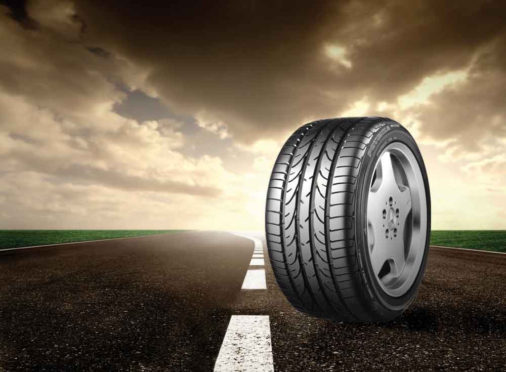 Tyre on the road